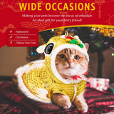 LEIFIDE Lion Dance Dog Costume Chinese New Year Pet Costume with Sequins Chinese Lion Dance Cloth Dog Clothes Hoodies Coat for pet New Year Spring Festival Dress up(2X-Large,Gold)