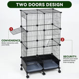 VISCOO Upgraded Encrypted 46-Inch Bird Cage, with Wooden Perches, Metal Parakeet Cage with Slide-Out Tray, Water Bottle&Feeder, Bird Cages for Parrot,Parakeets,Cockatiel,Lovebird,Small Mid-Sized Birds