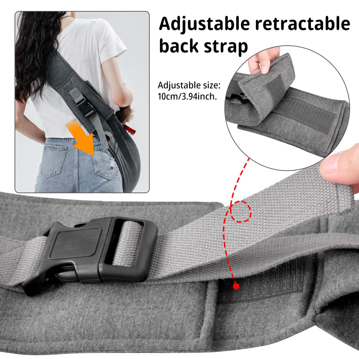 vrbabies Dog Sling Carrier for Small Dogs, Soft Adjustable Wide Strap Pet Dog Bag with Safe Mouth, Hand Free Front Carrying Puppy Cat Dog Kangaroo Pouch Carrier for Traveling