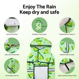 Fitwarm Funny Frog Dog Raincoat with Hood, Waterproof Rain Jacket for Small Dogs Boy Girl, Reflective Pet Poncho with Harness Hole, Packable, Adjustable, Green, XXL
