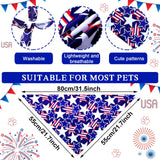 Sadnyy 40 Pcs Veteran Day Dog Bandana Bulk Memorial Patriotic American Flag Star Stripe Adjustable Bandana for Dogs 4th of July Puppy Kerchief National Independence Red White Blue USA Pet Scarf(XL)
