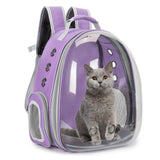 Cat Bubble Backpack Carrier for Small Medium Dogs Cats Carrying Bag, Airline Approved Pet Travel Carrying Bag Dog Hiking Walking Outdoor Backpack (Purple)