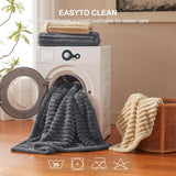 AIPERRO Waterproof Dog Blanket for Large Dogs, Washable Soft Puppy Cat Blanket Flannel Cotton Velour for Sofa Couch Protector, Comfort & Security Reversible Bed Protection for Pet, 60"X80", Gray