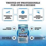 Burro Adhesives 10-Pack Waterproof Clear Pool Tape Patches - Professional Grade PVC Repair Kit with 2.75" x 4" Heavy Duty Patches for Commercial & Residential Vinyl Pools, Works Underwater & Dry