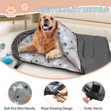 GeerDuo Dog Sleeping Bag Waterproof Warm Packable Dog Bed Mat with Storage Bag for Indoor Outdoor Travel Camping Hiking Backpacking (Grey)