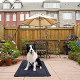 GNarbor Rollup Camping Outdoor Dog Bed,Portable Dog Travel Mat with Carry Handles for Medium Large Dogs Waterproof Washable Pet Pad,42 * 28”Dark Blue