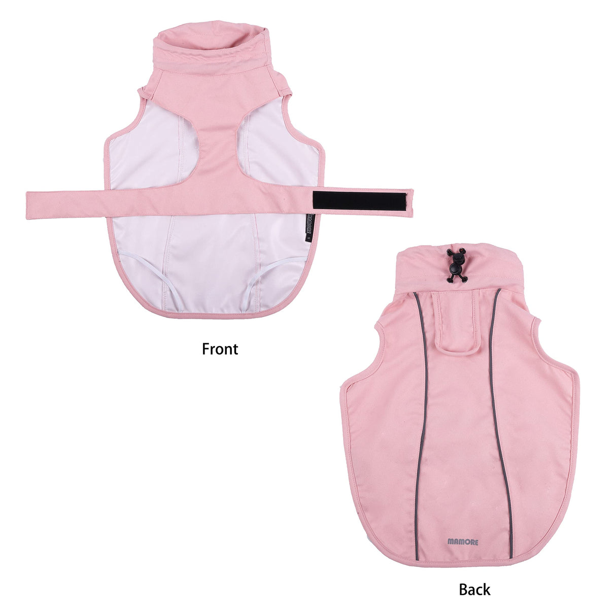 Waterproof Dog Raincoat with Reflective Strip, Adjustable Breathable Rain Coat Jacket with Leash Hole for Dogs (Pink, Small)