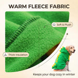 FLAdorepet Funny Halloween Large Dog Dinosaur Costume Outfits,Dog Pajamas Hoodie Winter Warm Pet Clothes Coat for Golden Retriever Pitbull (5XL, Green)