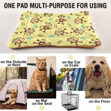 Sletend Dancing Monkey Music Notes Pet Bed Cute Dog Bed Mat Absorbing Non Slip Pad Pet Sleeping Mat for Small, Medium, and Large Dogs Puppy Cat 24 in x 18 in