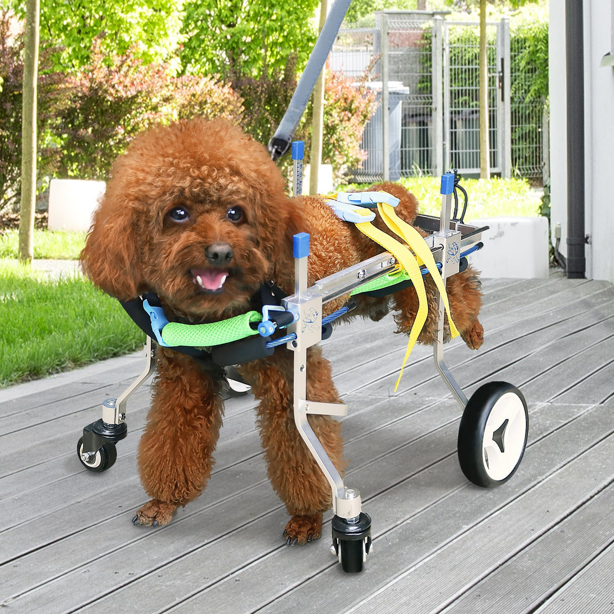 LetPetRun Four-Wheeled Adjustable Dog Wheelchair, Lightweight Mobility Bicycle Trailer for Disabled Pets, Easy to Assemble, Supports Walking and Exercise (XS)