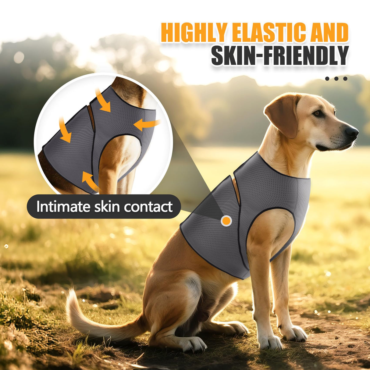JOHNBOLIN Dog Anxiety Vest/Shirt - Breathable Calming Jacket for Thunderstorms, Fireworks & Separation Relief, Soft Pressure Pet Wrap with Mesh Design for Indoor/Outdoor Use, Travel, and Vet Visits