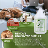 Zero Odor - Pet Odor Eliminator for strong odor, Eliminate Air & Surface Odors – Patented Molecular Technology Best For Carpet, Furniture, Beds Smell Great Again (128 Ounces)