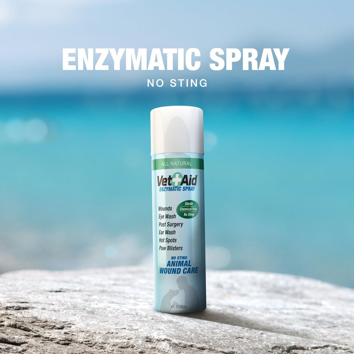 Vet Aid Animal Wound Care Spray - Pet Wound Care for Pet Supplies - Saline Spray for Pet Care - Supports Dermatitis, Hot Spots, Abscesses & More - 4 oz