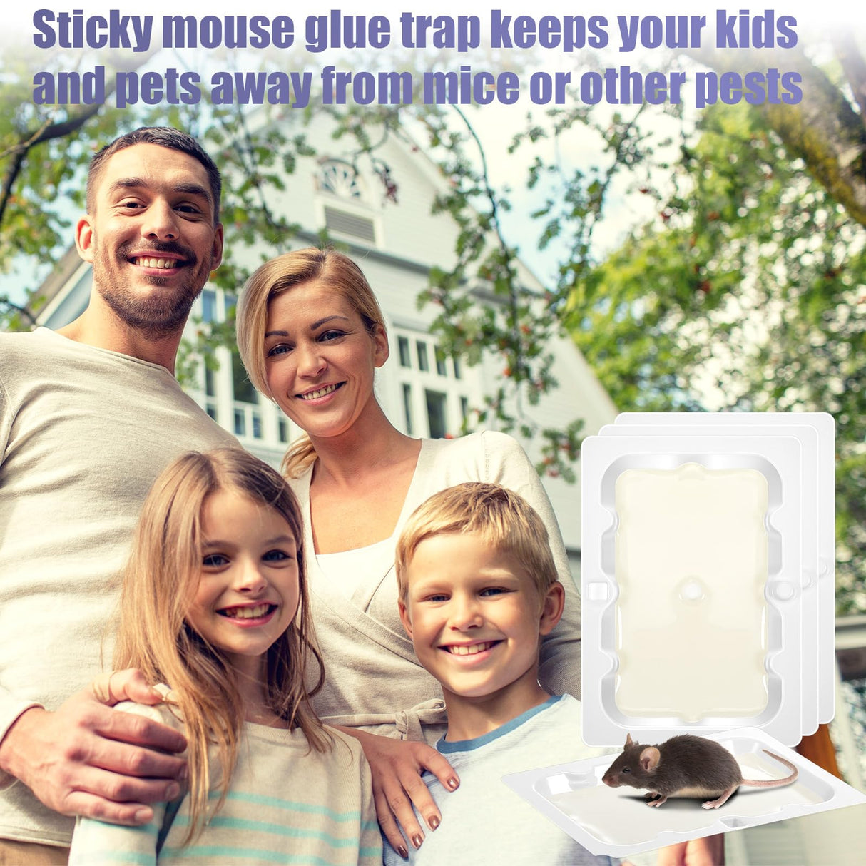 Qualirey 24 Pack Baited Glue Traps Sticky Mouse Trap Rat Traps Indoor Rodent Killer Baited Trays Rat Mouse Exterminator Plastic Sticky Non Toxic Mice Trap for Home Indoor Outdoor Mice Rats Rodent