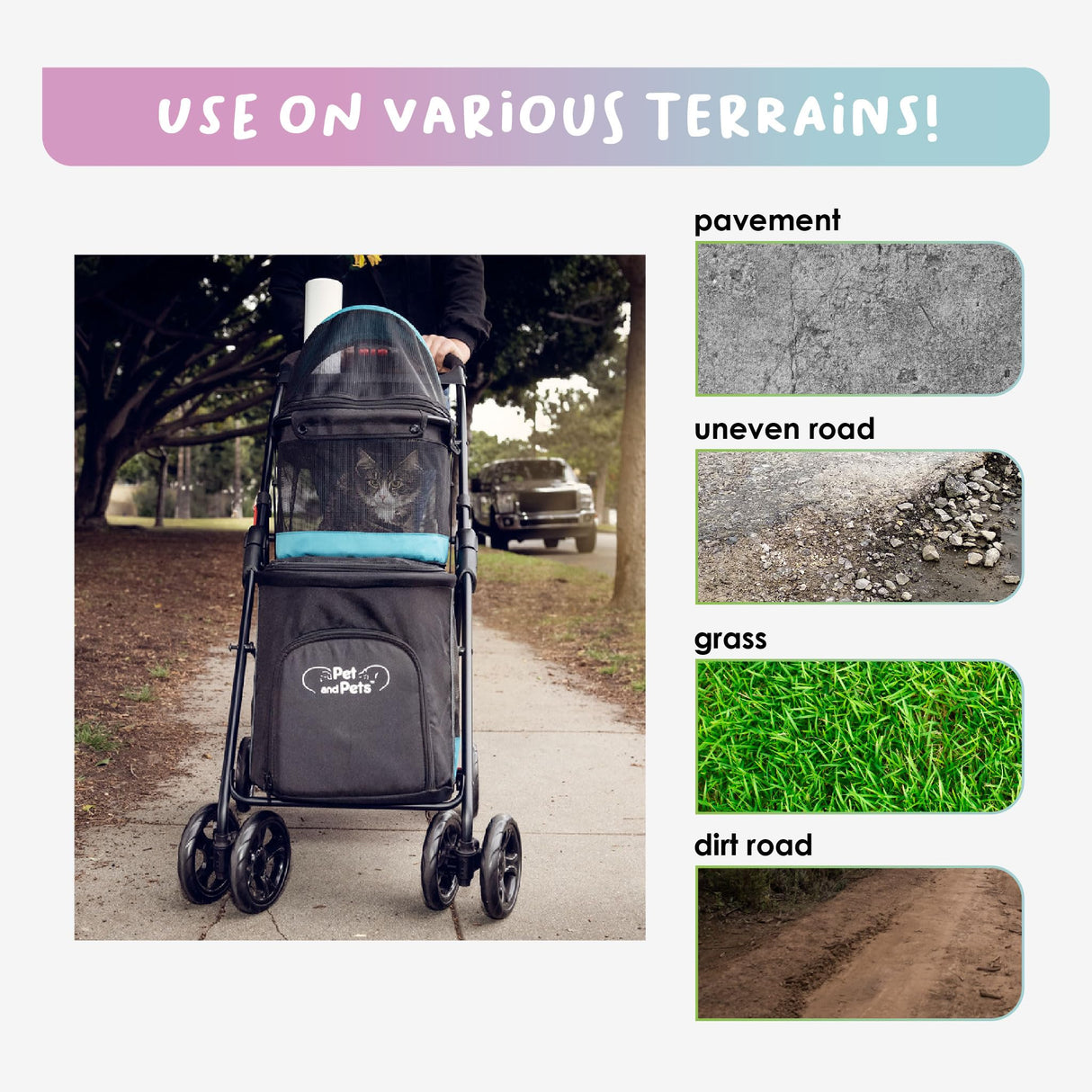 PETIQUE Pet & Pets Double Decker Pet Stroller, 11.53 Pound, Teal