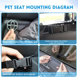 nuoozy Dog Car Seat Cover for Front Passenger Side with Dashboard & Door Protector Detachable Washable Pet Seat Travel Hammock Cushion for Sedans SUVs and Small Trucks (Black)