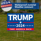 Probsin Trump 2024 Yard Sign with Metal H Stakes Double Sided 16" x 24" Trump Take America Back Blue Signs Voted for Trump Outdoor Decorations for Indoor Outdoor Lawn, Garden, Window, Party Supplies