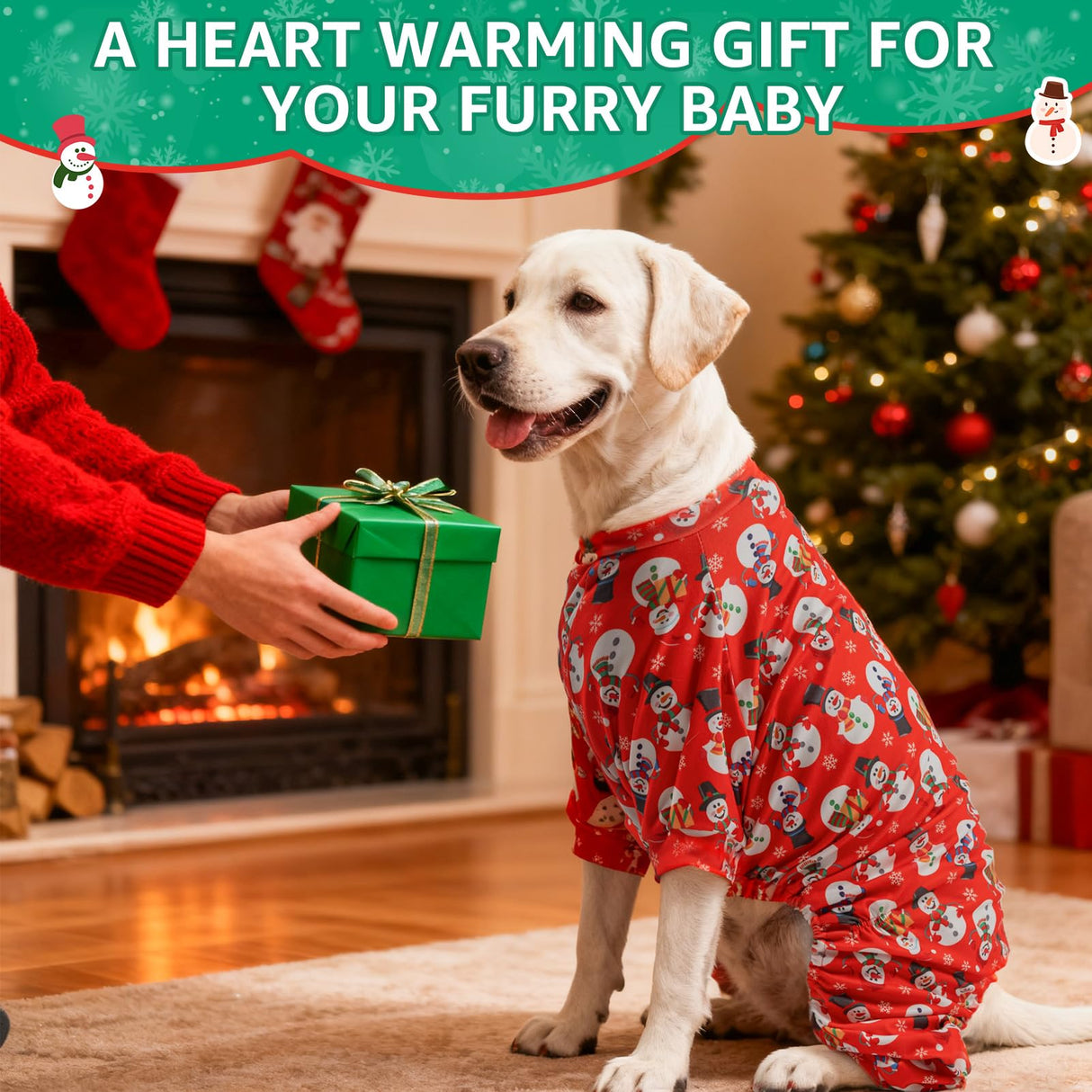 SCENEREAL Christmas Dog Pajamas for Small Medium Large Dogs Girl Boy, Cute Snowman Pet Clothes Sweater Puppy Winter Coat, Soft Xmas Doggie Onesie Cat Jammies Pjs Outfits, Red XL