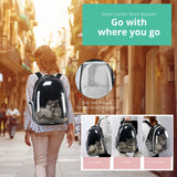 Cat Backpack Carrier with Collapsable Dog Bowl, Cat Collar & Interactive Cat Toy (4 Pcs Set)- Airline Approved Cat Carrier Bag for Medium Dogs & Cats, Animal Carrier Backpacks, Pet Backpack |Black