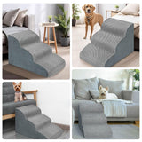 MEJYJEM 3 Steps High Density Foam Dog Stairs Ramps,Non-Slip Pet Steps for Older Dogs,Pet with Joint Pain, Sofa Bed Ladder for Cats