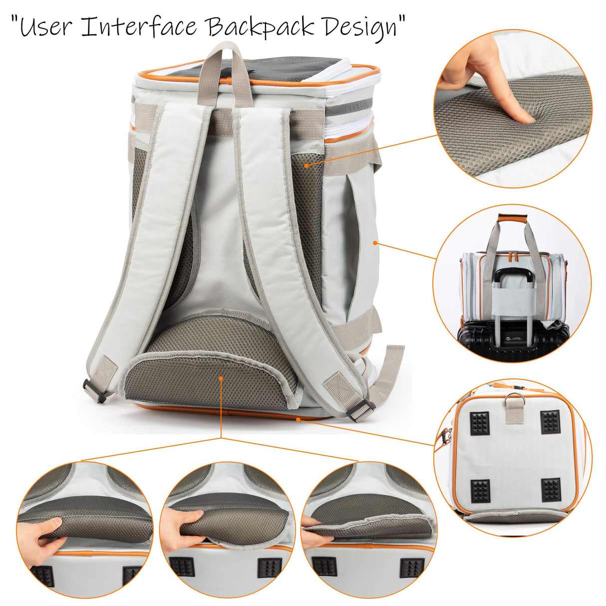 PETCIOUS Airline Approved Pet Carrier Backpack Under seat, Soft Unique Dog Purse Travel Carriers Backpacks for Hiking Camping Outdoor, Tote Front Expandable Bag for Small Puppy Dogs in Airplane Car