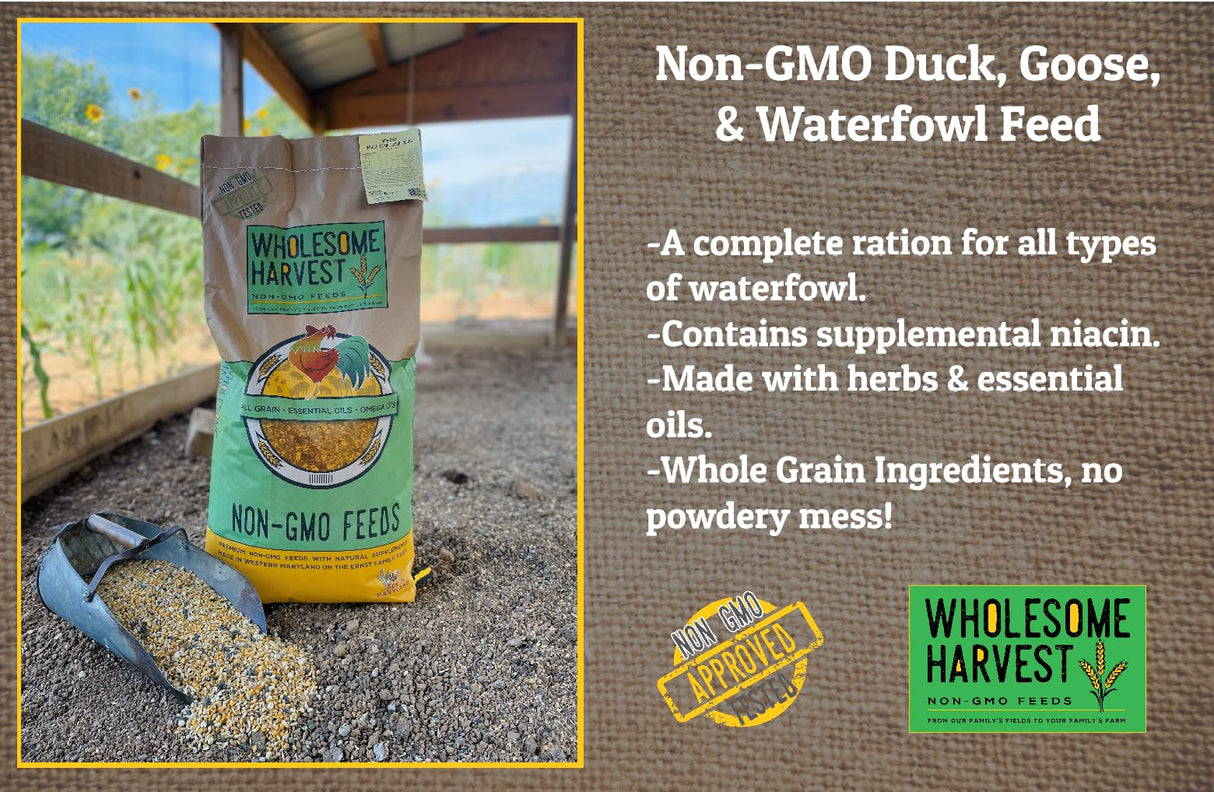 Wholesome Harvest Duck, Goose, Waterfowl Layer Feed 10 lb, High Protein Specially Formulated to Promote Egg Production and Healthy Flocks
