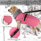 PETDSH Dog Coat Small, Windproof Dog Jacket with Warm Fleece Lining, Thickened Collar Dogs Winter Coat, Adjustable Reflective Pet Coats for Cold Weather (Pink, Small)
