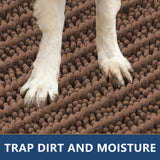 Smiry Dog Door Mat for Muddy Paws 30x20, Extra Soft Absorbent Chenille Doormat, Trap Moisture and Dirt, Non-Slip Machine Washable Front Door Mat for Indoor Entrance Inside Floor, Mocha