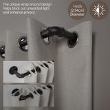 Zeerobee Curtain Rods for Windows 48 to 84, 1 Inch Industrial Wrap Around Black Curtain Rod, Indoor/Outdoor Room Divider Adjustable Drapery Pole, 48"-86"
