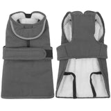 Kuoser Canvas Dog Coat, Warm Dog Jacket Reflective Fleece Pet Cold Weather Coat, Warm Doggie Clothes Waterproof Winter Vest with Zipper Leash Hole for Small Medium Large Dogs, Grey 3XL
