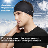 Acozycoo Mens Running Headband,5Pack,Mens Sweatband Sports Headband for Running,Cycling,Basketball,Yoga,Fitness Workout Stretchy Unisex Hairband (5 Black)
