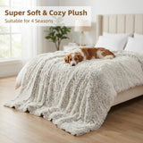 PJYuCien Dog Blankets for Medium Large Dogs Washable - Fluffy Fuzzy Cat Blanket for Couch, Puppy Throw for Furniture with Polyester Fleece, Super Soft Plush for Pet Kitten Doggy, Grey, 50" x 60"