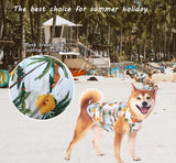 Sychien Hawaiian Dog Shirts,Quick Dry Summer Cooling Mesh Coconut Printing T-Shirt for Large Dogs,Blue+Yellow XL