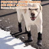 EXPAWLORER Anti Slip Dog Socks to Prevent Licking Paws, Winter Snow Dog Boots & Paw Protectors Booties for Hardwood Floors with Heart Grippers, Dog Shoes for Small Medium Large Senior Dogs Black S