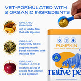 Native Pet Pumpkin for Dogs - Organic Powder Pumpkin Puree Dog Food Toppers -Rich in Fiber Supplement Powder Helps with Digestion, Nutrient Absorption, Diarrhea, Constipation & Upset Stomach-30 Scoops
