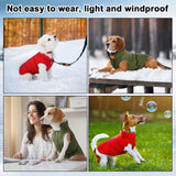 Syhood 2 Pieces Dog Jacket 2 Layers Fleece Lined Dog Jacket Warm Soft Windproof Small Pet Coat for Winter Cold Weather(M,Red,Green)