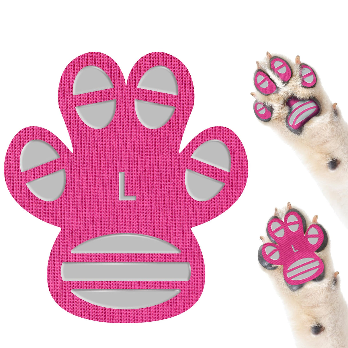 Anti-Slip Dog Paw Protector Pads for Senior Dogs, Dog Paw Adhesive Pads on Hardwood Floor,Senior Pets Essentials with Strong Traction,Puppy Grippers,Pink,12 Sets 48 pc L