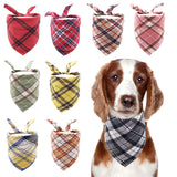 PET SHOW 50 Pack Bulk Plaid Cotton Dog Bandanas Small Female Male Cat Puppies Bibs Washable Triangle Head Scarfs Wholesale Medium Dogs Bandana Photo Prop Grooming Accessories