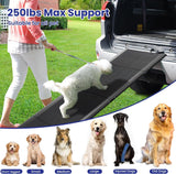 67''x 17'' Dog Ramp, Dog Ramp for Car, Folding Car Ramps for Pets, Dog Stairs Up to 250LBS, Pet Ramp with Non-Slip Rug Surface, Extra Long Dog Steps for Car, SUV, Truck
