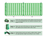 Garden Fence,Snow Fence,Plastic Safety Fence+25 Steel Plant Stakes,Patio Snow Fence 40 Inches X 100 Feet Green Plastic Garden Netting and 25 4-Foot Stakes