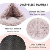 Himax Dog Beds for Medium Dogs, Donut Dogs Beds with Blanket Attached, Calming Dog Bed Washable (20"/26"/35") Beige
