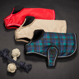 Pet Passion Breeze II - The Windbreaker, Water Resistant Pet Raincoat, Vegan Fur and Lined Pet Jacket for Small, Medium, Large Dogs, Black Watch Plaid, X-Large (55-80 lbs)
