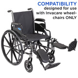Invacare Wheelchair Legrests, Elevating, Aluminum Footplates, Padded Calf Pads, 1 Pair, T94HAP, Black