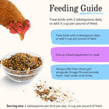 Grubbly Farms Omega Mix Chicken Treats for Laying Hens - Superfood and Omega-Rich Chicken Feed Supplement to Support Egg Production, Strong Eggshells and Nutritious Yolks - 5LB
