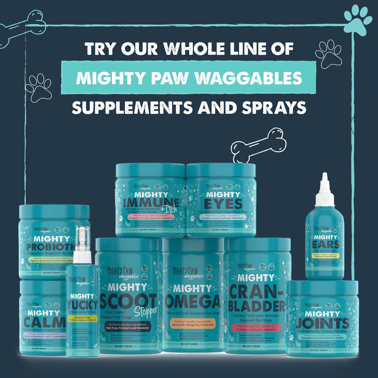 Mighty Paw Waggables Mighty Scoot (Made in USA) | Dog Digestive Support Anal Gland Chews. Anal Gland Scoot for Dogs. Beet Pulp & Pumpkin Fiber Supplements. Pet Bowel Gut Health (120 Count)