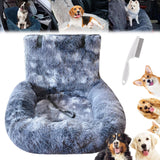 Luxurious Car Bed Travel Safety Kit, Ultra Soft Comfort Calming Dog Bed for Car Seat, Portable Washable Durable Plush Pet Cushion for Small Medium Dogs Cats (Dark Gray,23.6 * 27.5in)