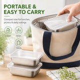 5 PCS Stainless Steel Storage Container Sets - Clear Lids, Stackable Food Storage | Kitchen Containers, Fruit & Snack Organization (Multi-Use)