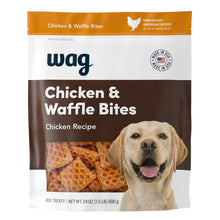Load image into Gallery viewer, Wag Dog Treats, Chicken and Waffle Bites, 24 oz Resealable Pack of 1
