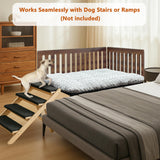 Beside Dog Bed,2 Panel Adjustable Height Dog Bunk Beds,48''x 30'' Metal Dogs Bed Frame with Cushion,X-Large