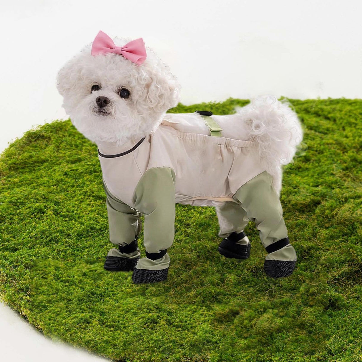 Dog Snowsuit, Reflective Soft Anti Dirt Dog Booties with Adjustable Suspender,Anti-Slip Anti-Dust Waterproof Dogs Rain Boots for Puppy Small Medium Dogs Hiking Walking Running Snow Outdoor Rainy